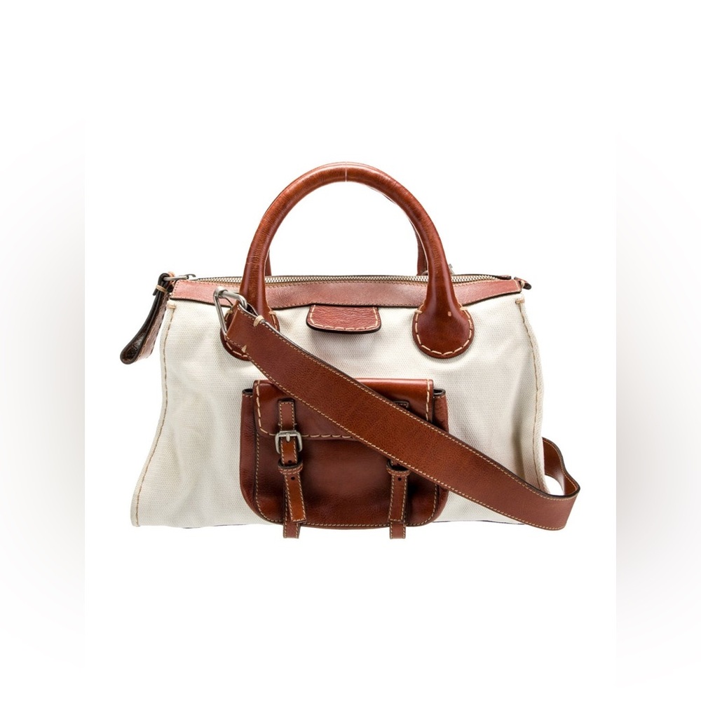 Chloé canvas Edith Satchel/crossbody bag EUC